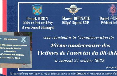 40ème anniversaire de l'attentat du Drakkar à Pont de Cheruy