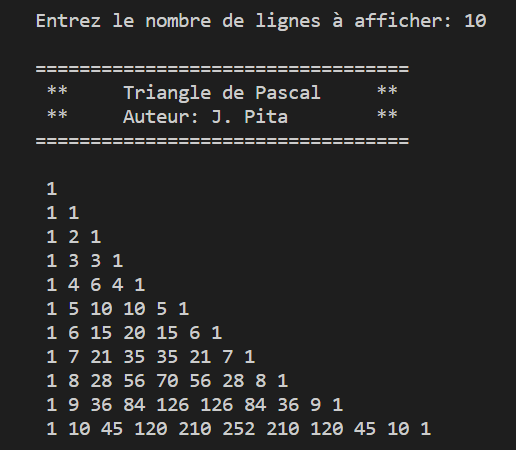 Triangle de Pascal