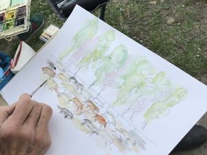Saisie rapide du mouvement à l'aquarelle