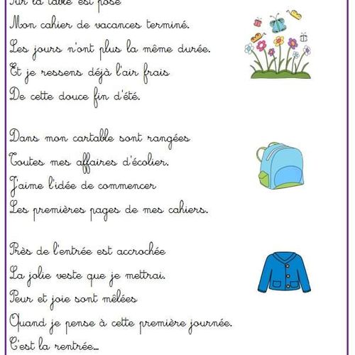 Poesie De Rentree Des Classes Rachel Vermeulen Mes Tresses D Zecolles