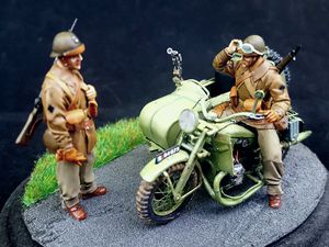 #Gnome &amp; Rhone AX2 RM w/side car Bernardet, type dragons portés 1938. 1/35. Best value models. #GnomeEtRhone #SideCar #ArméeFrançaise #DragonsPortés #BestValueModels #SideCarBernardet #GnomeEtRhoneAX2RM