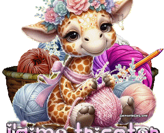 J'aime tricoter - mignonne petite girafe - gif bonne journée