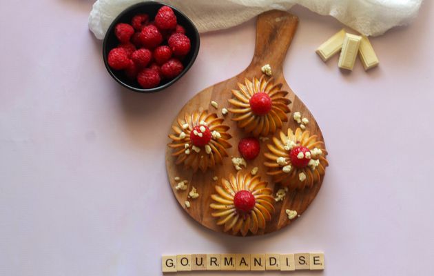 Moelleux aux framboises et chocolat blanc