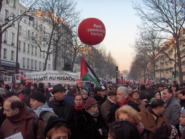Manifestations contre l'agression israelienne à Gaza. 