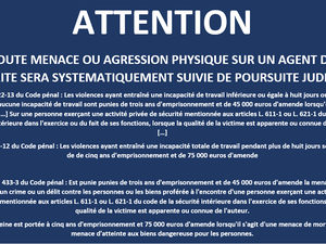 Télécharger des affiches de prévention (agressions d'agents de sécurité)