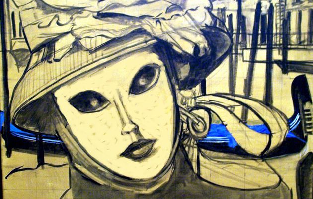 Peinture acrylique: dessin de la prochaine peinture " carnaval vénitien"