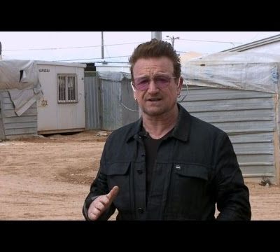 Bono en Live au Camp de réfugiés en Jordanie