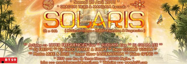 SOLARIS /MAPPING Y# / BT59 le 20 AVRIL Bordeaux