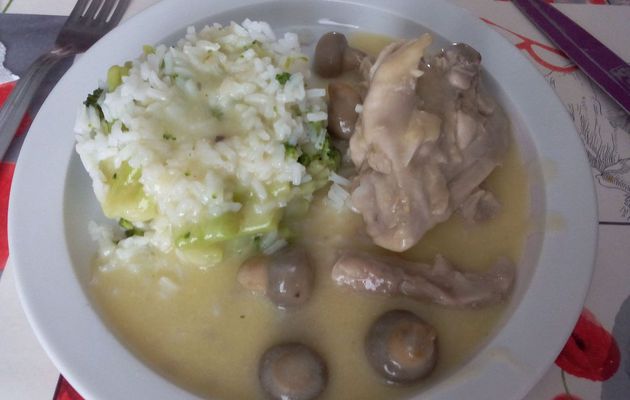 Blanquette de poulet et son riz.