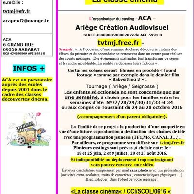 Vis tes rêves! Inscris toi au casting cinéma spécial 6-15 ans!