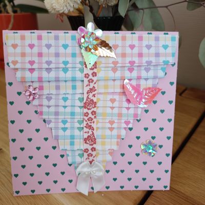 Tuto scrap: carte plissée + le défi
