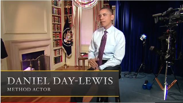 Quand Obama se met dans la peau de Daniel Day Lewis (Vidéo).