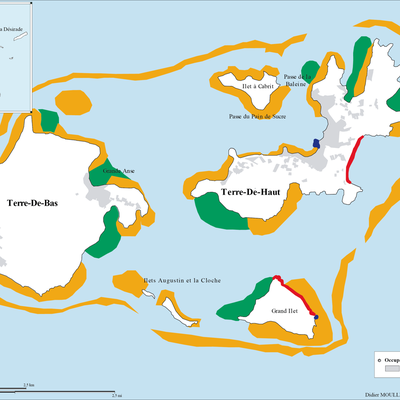 Carte synoptique des écosystèmes littoraux et marins de l'archipel des Saintes