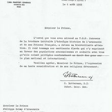 S.A.R. le Prince en correspondance avec la Compagnie de Jésus.