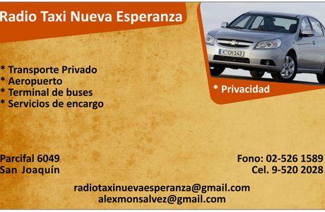 Diseño e impresión de tarjetas de presentación para Radio Taxi "Nueva Esperanza"