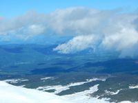 vue du volcan, vue du lac