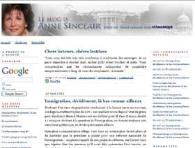 Anne Sinclair suspend temporairement son blog.