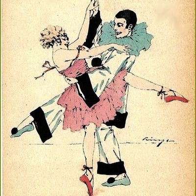 Pierrot - Colombine et Arlequin illustrés -  Pierrot et colombine