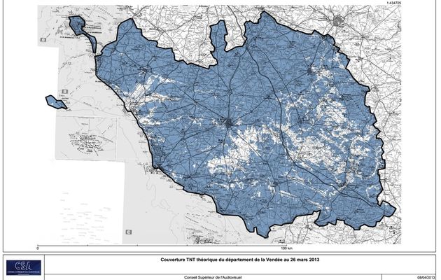 Carte de France de la couverture TNT