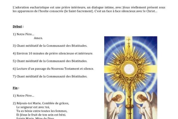 Soirée Adoration du Saint Sacrement