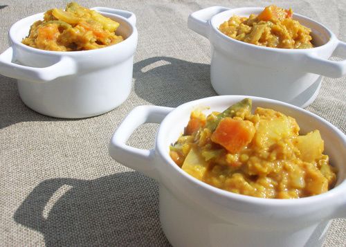 Dhal de lentilles corail, riz basmati