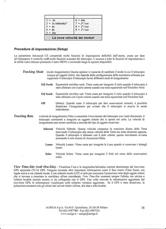 Manuale Advanced Series GT - C8S