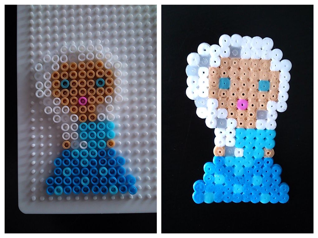 Anna, Olaf et Elsa en perles à repasser #DIY #Frozen