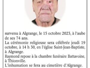 Décès en 2023 à Algrange ou d'anciens algrangeois(es)