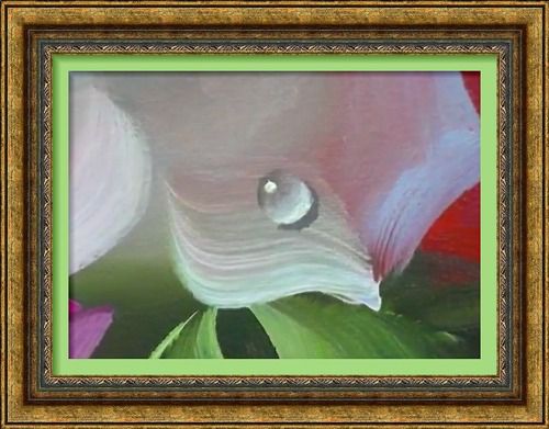 Dessin et peinture - vidéo 2532 : Comment peindre une goutte d'eau ou de rosée sur une surface ou une fleur ? huile ou acrylique.