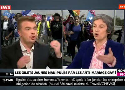 Face-à-face tendu sur le plateau de "Morandini Live" : Les anti-mariage gay tentent-ils de récupérer le mouvement des gilets jaunes ?