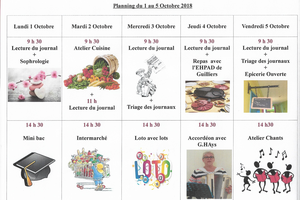 Planning semaine 40