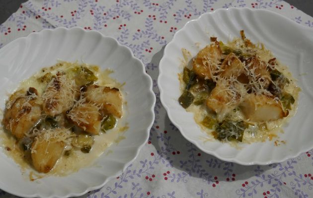 Coquilles St Jacques gratinées