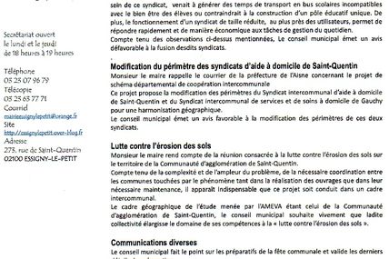 Le compte rendu de la réunion du conseil du 8 septembre