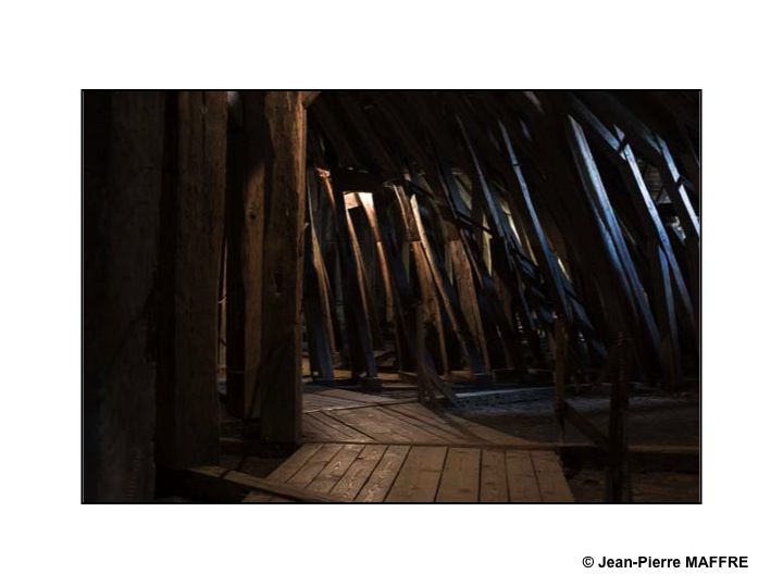 Une découverte exceptionnelle. Une "forêt" intacte visible dans les combles du château de Saint-Fargeau.