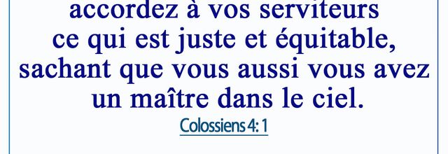 COLOSSIENS 4:1