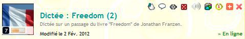 Quizz 158 : Dictée. Freedom - Jonathan Franzen