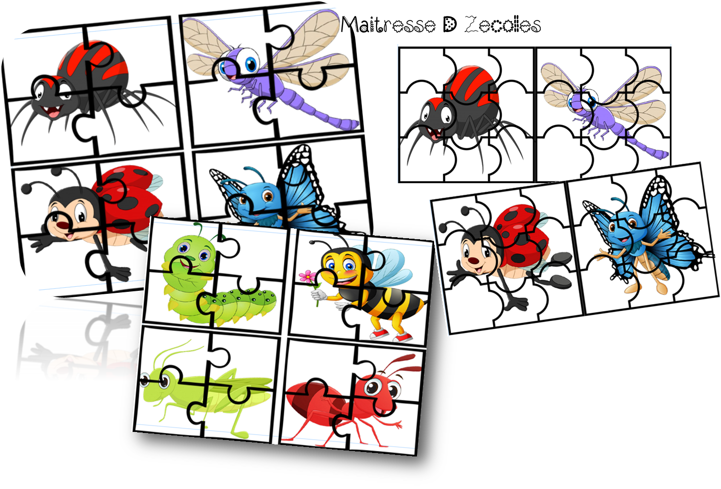 Page De Garde Insecte Pour Mettre Sur Un Cahier Les insectes : Puzzles - Mes tresses D Zécolles