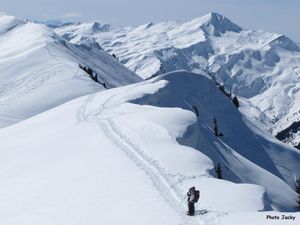 Vers le sommet et sur la crête