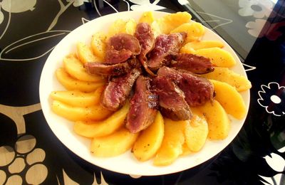 Canard au poivre de Sichuan et coings au miel