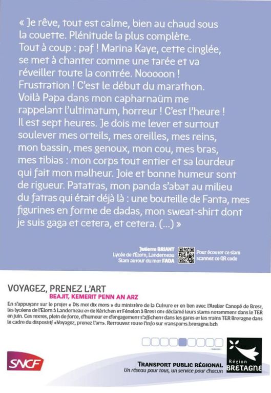 Les six textes sélectionnés pour le lycée de l'Elorn.