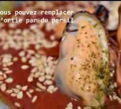 Entrée Moules sur lit de Tomate