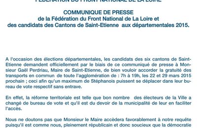 Les Candidats de Saint-Etienne interpellent M. Le Maire pour les élections