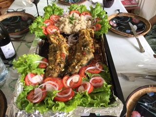 Ma variante de l'Attiéké poisson et Aloko pour fêter la Côte d'Ivoire avec Cuisiner pour la Paix du blog de Sophie la Tendresse en cuisine 