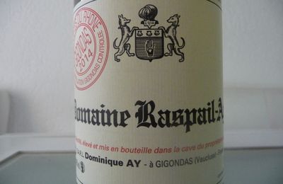 A.O.C. Gigondas: Domaine RAspail-Ay, 2014 - 14/20.