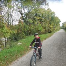 VTT avec Maxime (10 ans), en bord de Drôme