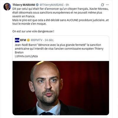 La liberté d’expression et le droit des peuples à voter librement s’arrêtent à Bruxelles…Thierry Breton faisait de l’ingérence dans les élections américaines et Roumaines