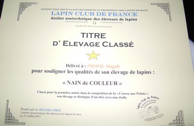 Titre d'élevage classé