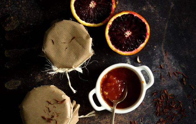 Confiture d'orange sanguine au safran