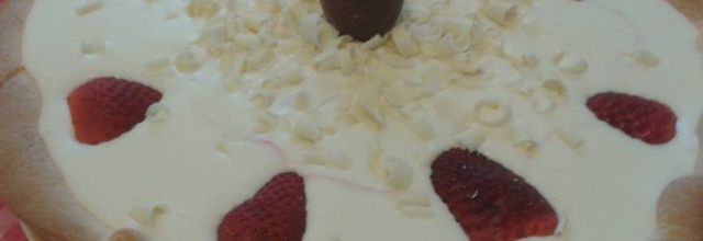 Tarte chocolat blanc et fraises.
