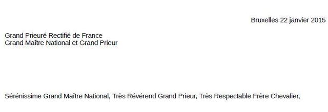 LE GRAND PRIEURE DE BELGIQUE RETABLIT SES LIENS D’AMITIE AVEC LE GRAND PRIEURE RECTIFIE DE FRANCE.